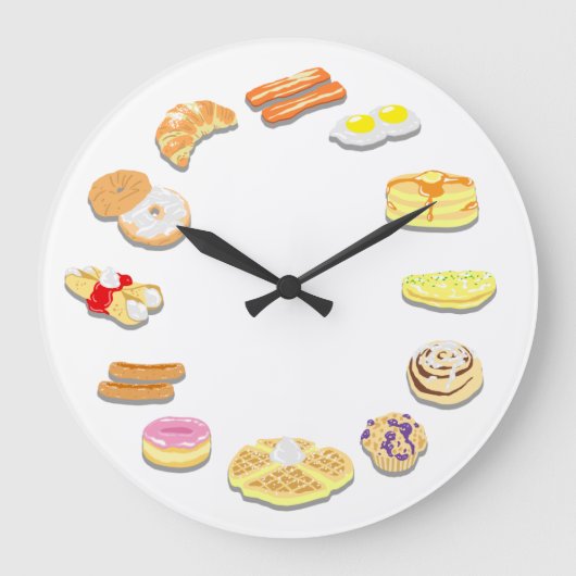 1日中朝食 ラージ壁時計 (正面)