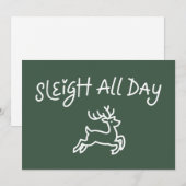 1日中楽しもう 面白いクリスマスホリデーパーティ シーズンカード (正面/裏面)