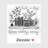 1日保本遠くに本好き シール (シート)