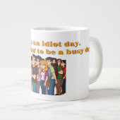 "1日忙しに戻る" おもしろい - ジャンボコーヒーマグカップ (正面右)