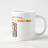 "1日忙しに戻る" おもしろい - ジャンボコーヒーマグカップ (右)