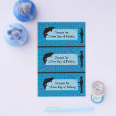 1日無料魚釣りユーモアのクーポン チラシ (シングル)