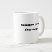1日目から両親をトレーニングする ジャンボコーヒーマグカップ (正面右)