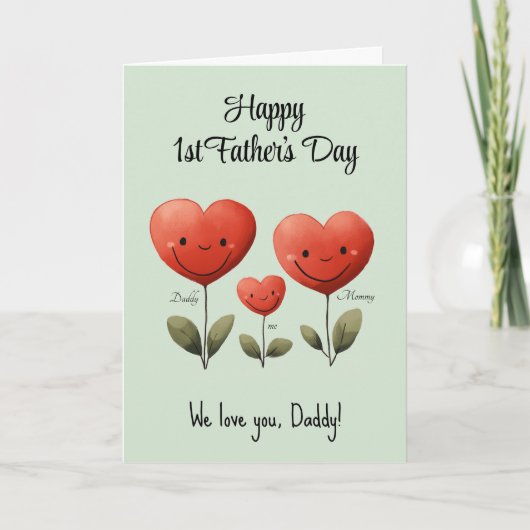 1日目のお父様の詩を書いたハッピーカード,カスタム カード (正面)