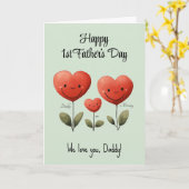 1日目のお父様の詩を書いたハッピーカード,カスタム カード (黄色い花)