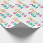 1日目の子供バブルアルファベット ラッピングペーパー (角)