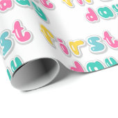 1日目の子供バブルアルファベット ラッピングペーパー (ロールコーナー)