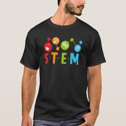 1日目の学校STEM先生男の子女の子Kids Sci Tシャツ (正面)