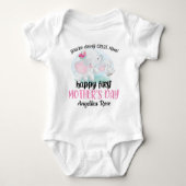 1日目の母の日のベビーボディスーツとゾウ ベビーボディスーツ (正面)