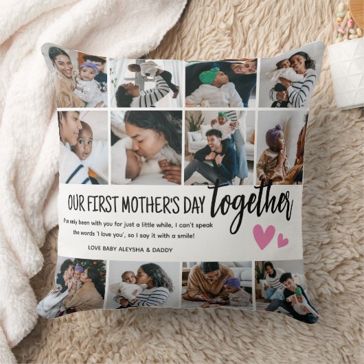 1日目の母の日を一緒に！フォトコラージュ クッション (ブランケット)