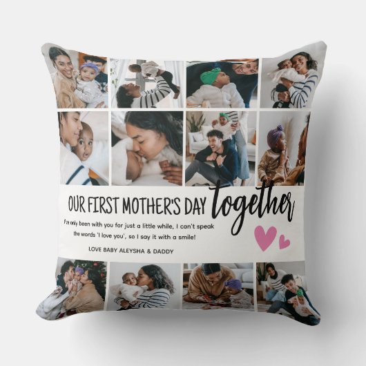 1日目の母の日を一緒に！フォトコラージュ クッション (正面)