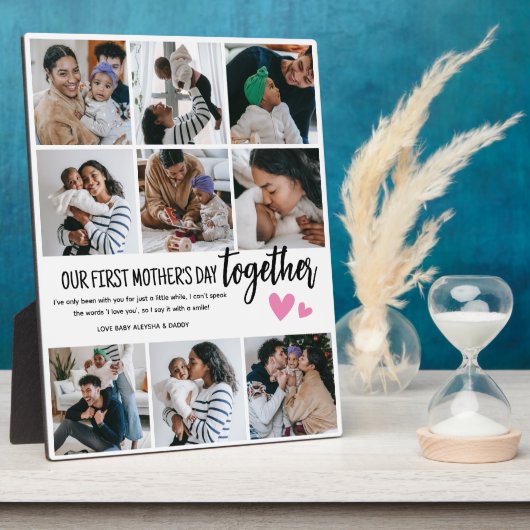1日目の母の日を一緒に!フォトコラージュ フォトプラーク (側面)
