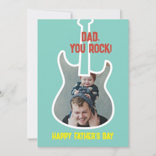 1日目の父の日のパパYou Rock おもしろい Guitar Player シーズンカード (正面)