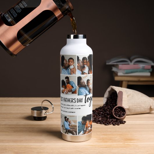 1日目の父の日を一緒に！フォトコラージュ ウォーターボトル (コーヒー)