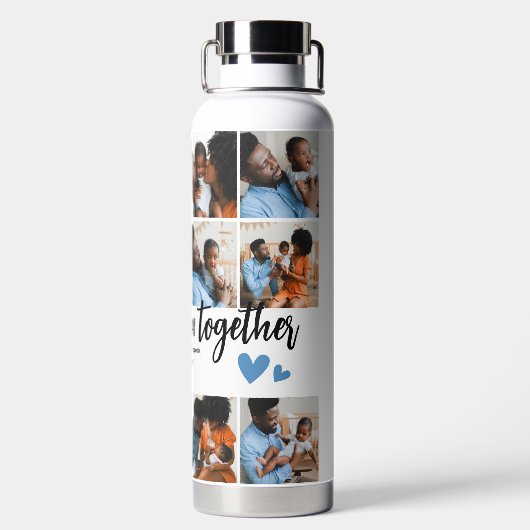 1日目の父の日を一緒に！フォトコラージュ ウォーターボトル (背面)
