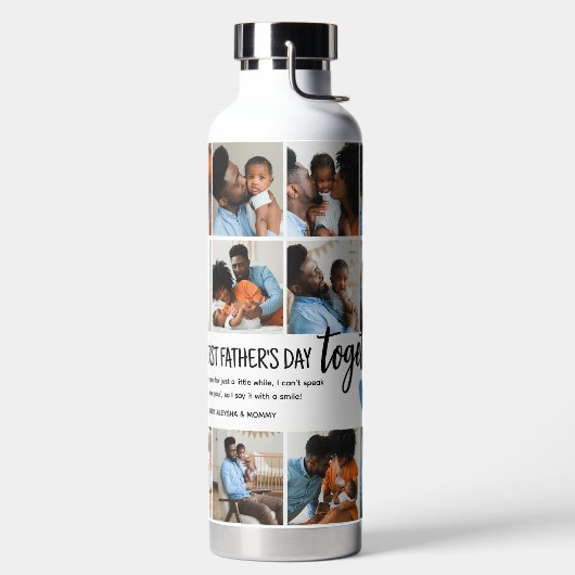 1日目の父の日を一緒に！フォトコラージュ ウォーターボトル (左面)