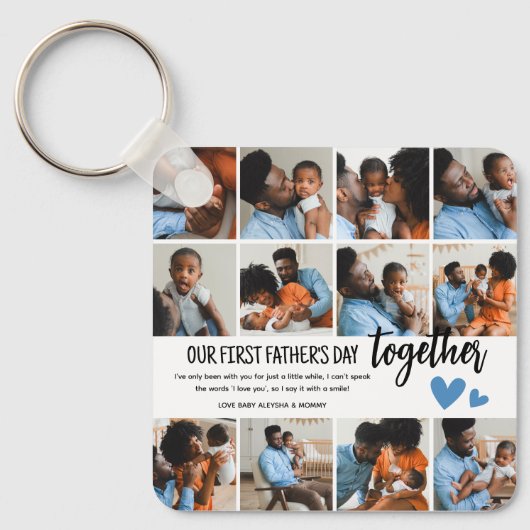 1日目の父の日を一緒に！フォトコラージュ キーホルダー (正面)