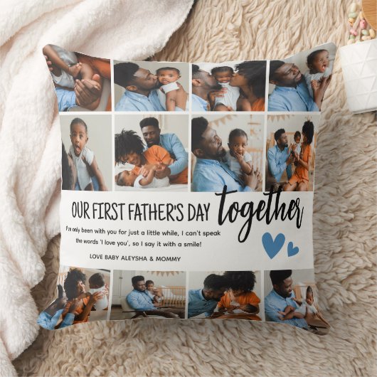 1日目の父の日を一緒に！フォトコラージュ クッション (ブランケット)