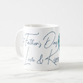 1日目の父の日,愛とキス コーヒーマグカップ (正面左)