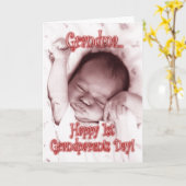 1日目の祖父母の日おばあちゃん – 赤ちゃん女の子 カード (黄色い花)