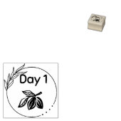 1日目カカオポッド切手 ラバースタンプ (押印)