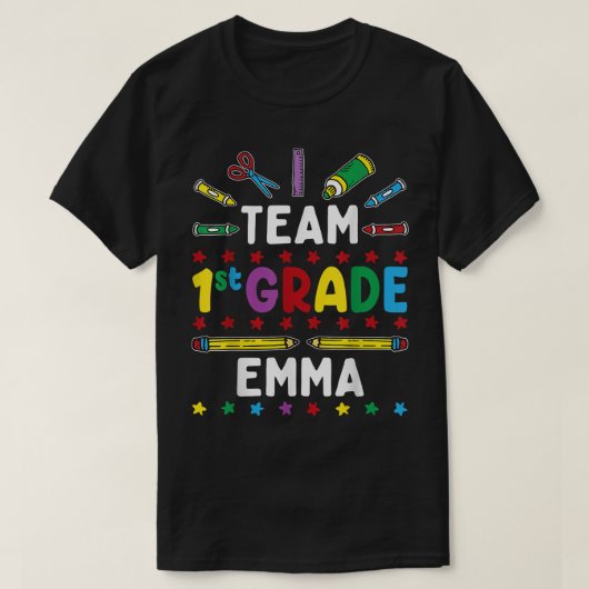 1日目チーム1年生エマおもしろいグロ Tシャツ (デザイン正面)