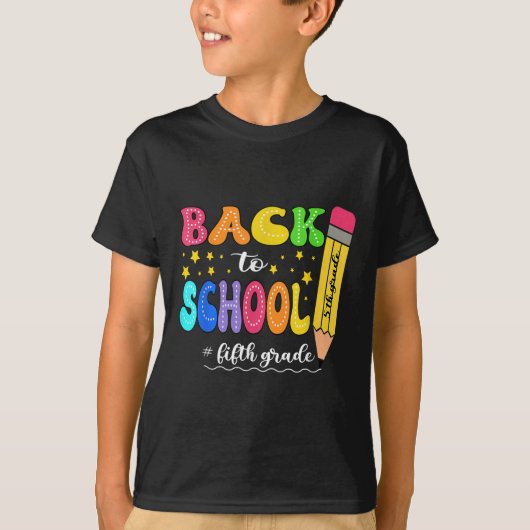 1日目名門私立校風のの学校に戻るハロー5年生 Tシャツ (正面)