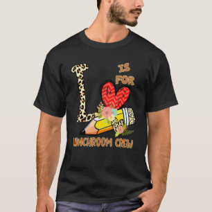 1日目 学校 給食室クルー ヒョウ柄 フラワーズ T Tシャツ