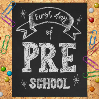 1日目Pre-K、1日目新学期、プリスクール フォトプリント
