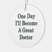 1日私はすばらしい医者になります セラミックオーナメント (左)