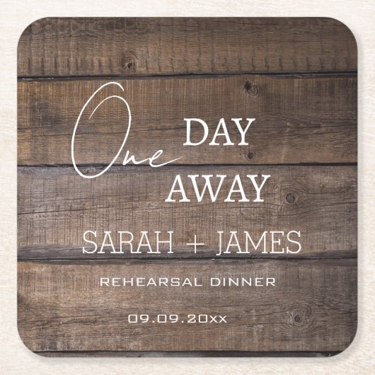 1日素朴リハ遠くにーサルディナ結婚ー スクエアペーパーコースター (正面)