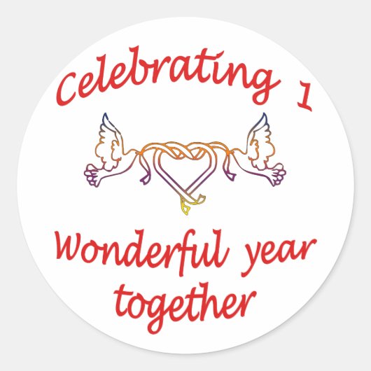 1日記念日 ラウンドシール (正面)