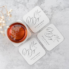 1日追加リハーサルディナー紙コースター スクエアペーパーコースター