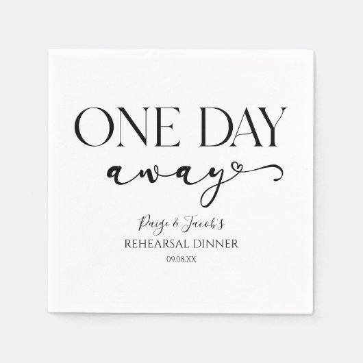 1日遠くにのミニマルリハ結婚ーサルディナー スタンダードカクテルナプキン (正面)