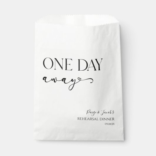 1日遠くにのミニマルリハ結婚ーサルディナー フェイバーバッグ (正面)