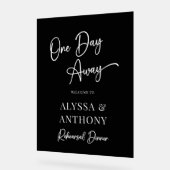 1日遠くにブラックウェルカムサイン アクリルサイン (傾斜)