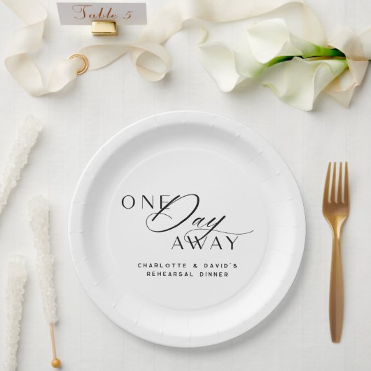 1日遠くにリハーサルエレガントディナー ペーパープレート (ウェディング)