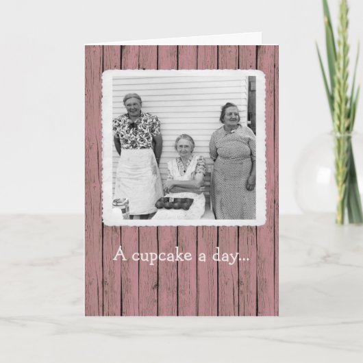 1日1カップケーキの誕生日カード サンキューカード (正面)