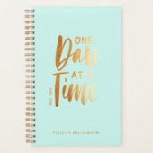 1日1回 |金ゴールド&水感動的色 プランナー手帳 (正面)