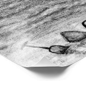 1日3ヶ月のビーチ、鉛筆スケッチ フォトプリント            (角)