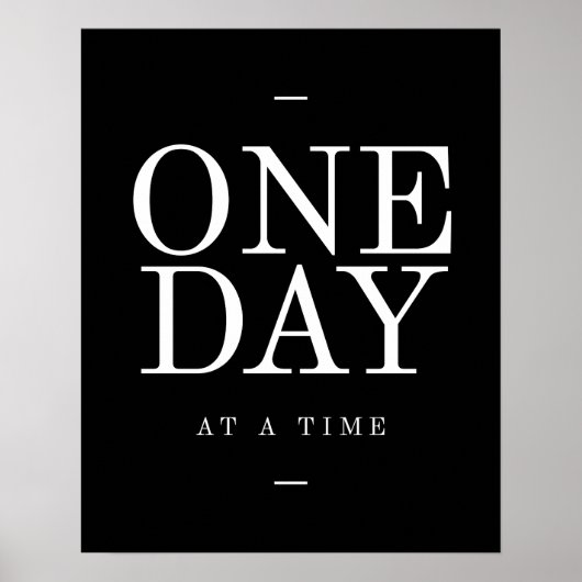 1日 – 感動的引用文オフィスのポスター黒 ポスター (正面)