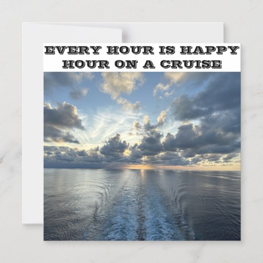 1時間ごとにハッピーアワーのクルーズドアマグネット マグネット招待状 (正面)