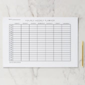 1時間ごとの毎週のプランナースケジュール団体や組織 ペーパーパッド (インサイチュ)