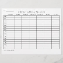 1時間ごとの毎週のプランナースケジュール団体や組織