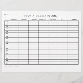 1時間ごとの毎週のプランナースケジュール団体や組織 レターヘッド