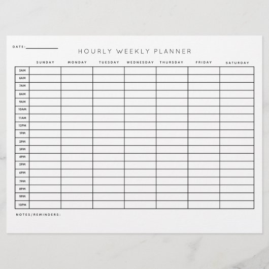 1時間ごとの毎週のプランナースケジュール団体や組織 レターヘッド (正面)