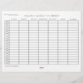 1時間ごとの毎週のプランナースケジュール団体や組織 レターヘッド (裏面)