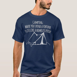 1時間のように生きるために大金を使うキャンプ Tシャツ
