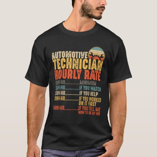 1時間車の当たおもしろいりの技術者贈与率 Tシャツ (正面)