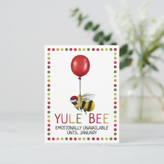 1月おもしろいのクリスマスまでユール（キリスト降誕祭）ビー利用不可 シーズンポストカード (スタンド正面)